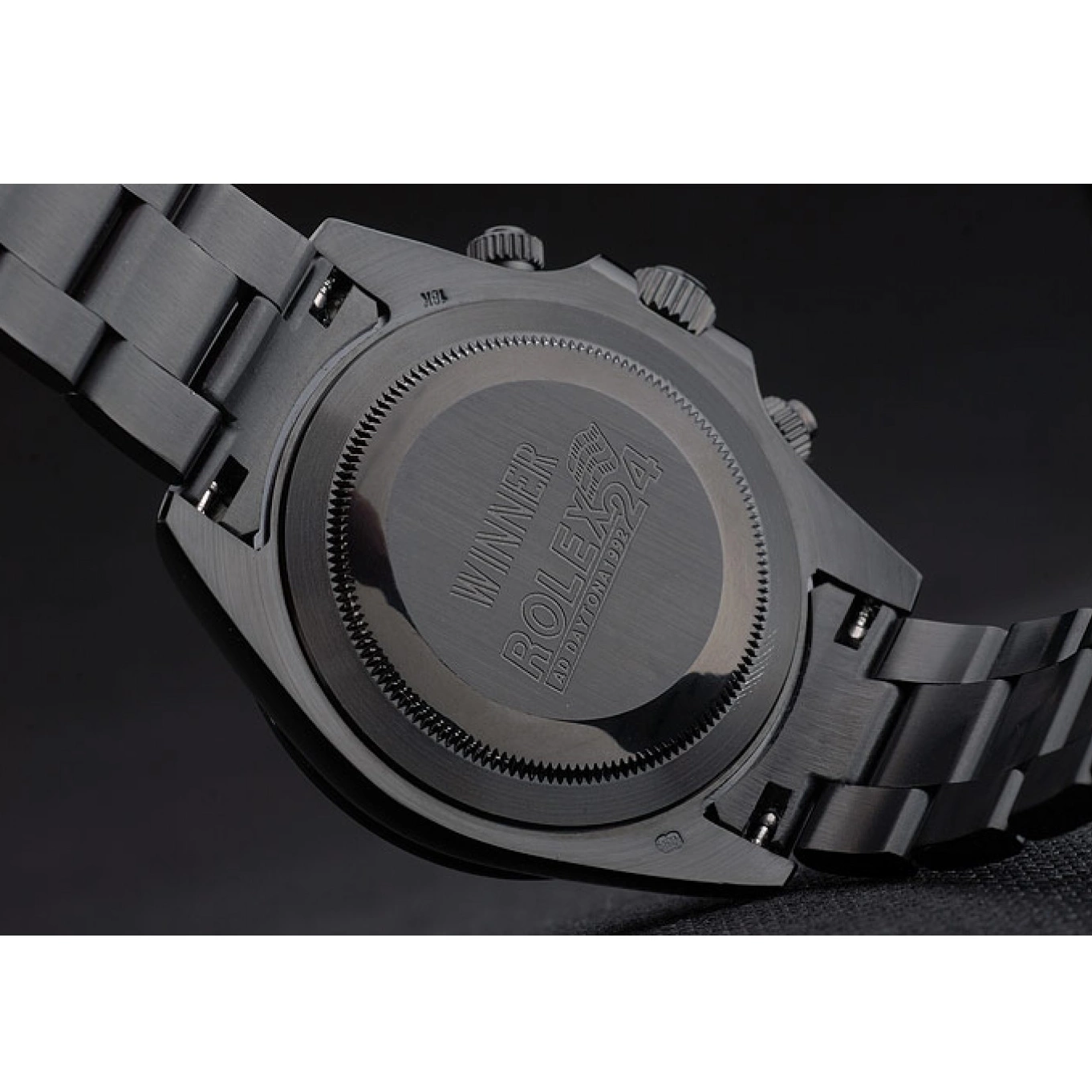 Aaa replica Plated Steel Daytona Stainless 80246 Black Rolex Ion Black Tachymeter Green Strap Dial 0710